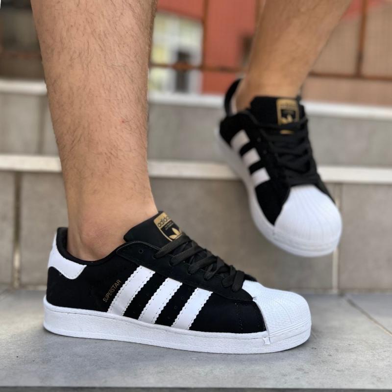 SuperStar Siyah Beyaz Süet