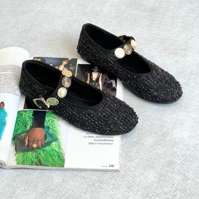 Angel Kadın Aksesuarlı Kumaş Babet-Siyah