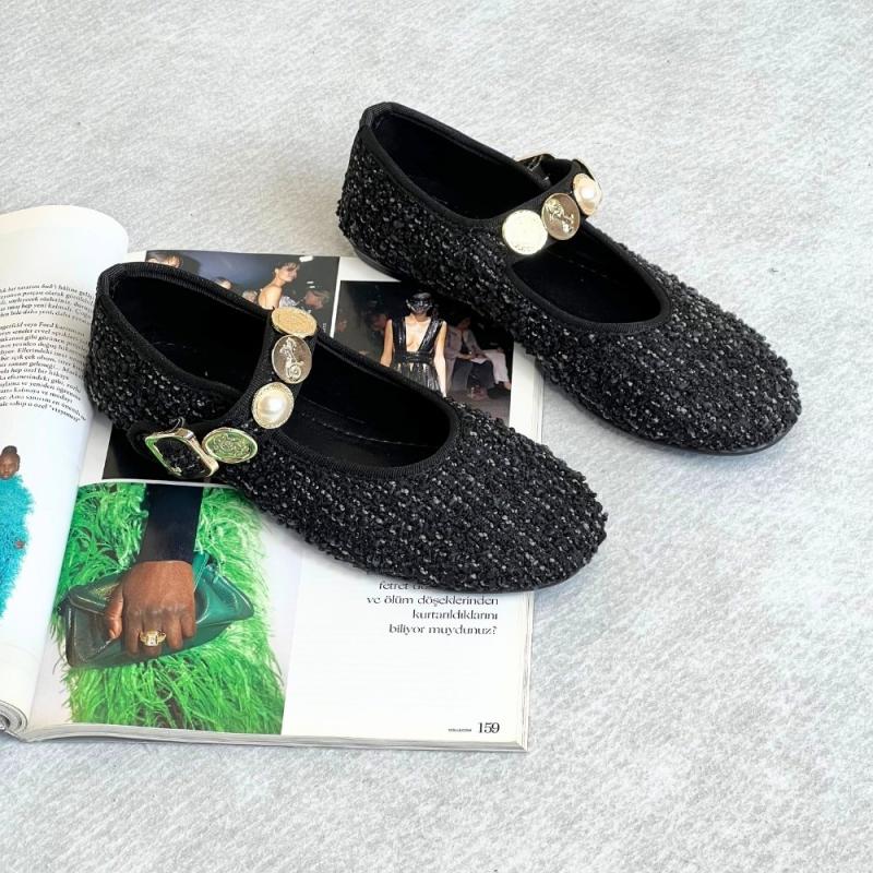 Angel Kadın Aksesuarlı Kumaş Babet-Siyah